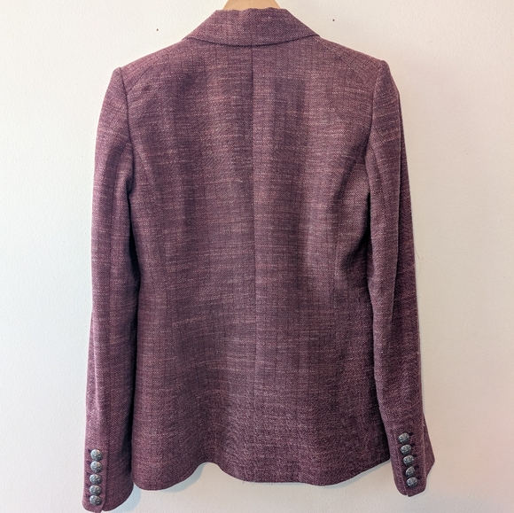 Veronica Beard Miller Burgundy Dickey Jacket Blazer Size 0 Tweed - Picture 6 of 11